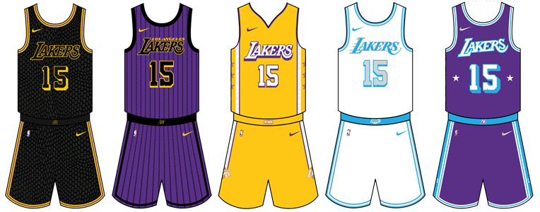 NBA Jersey Database, Los Angeles Lakers Alternate (Hollywood